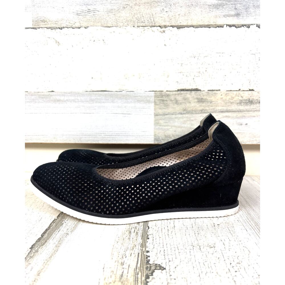 Bella Comforto Womens 9.5 Black Joy Leather Slip-On Comfort Shoe Arch Support